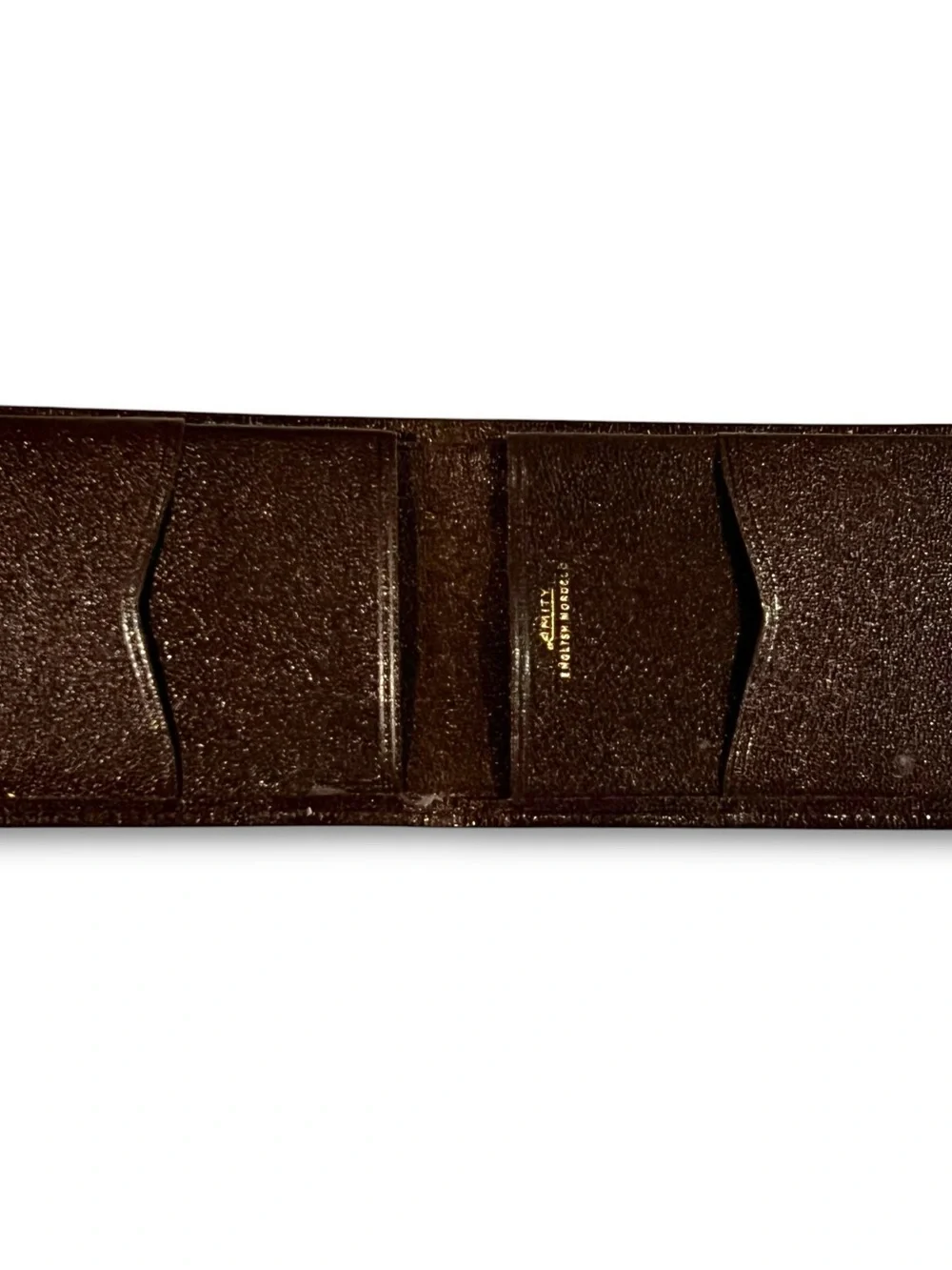 Vtg Amity Men's Bi-fold Identifier Billfold Wallet Brown English Morocco NOS D8